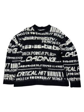 COLLUSION Faux Mohair Black Streetwear Boxy Designer Sweater Mens Medium